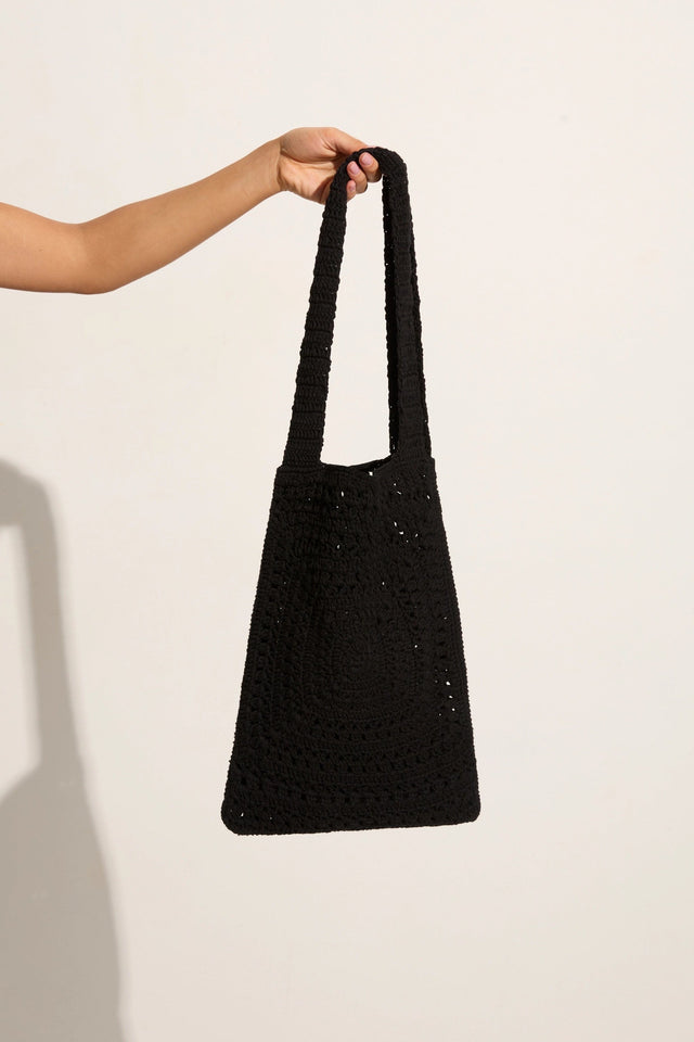 Black crochet bag sale