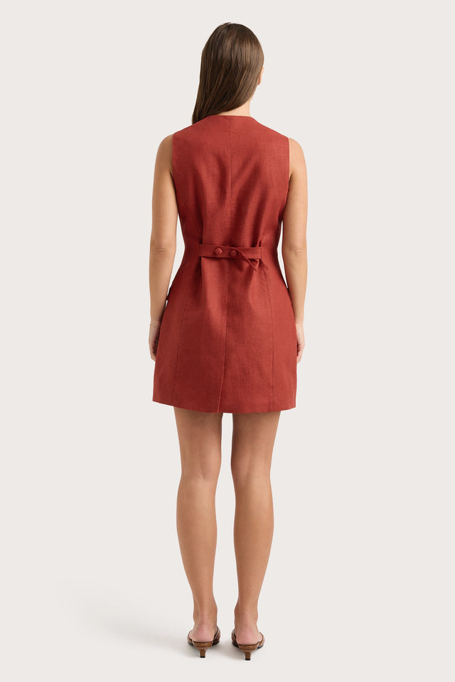 Jane Mini Dress Garnet - Final Sale Faithfull the Brand Jane Mini Dress Garnet - Final Sale Faithfull the Brand
