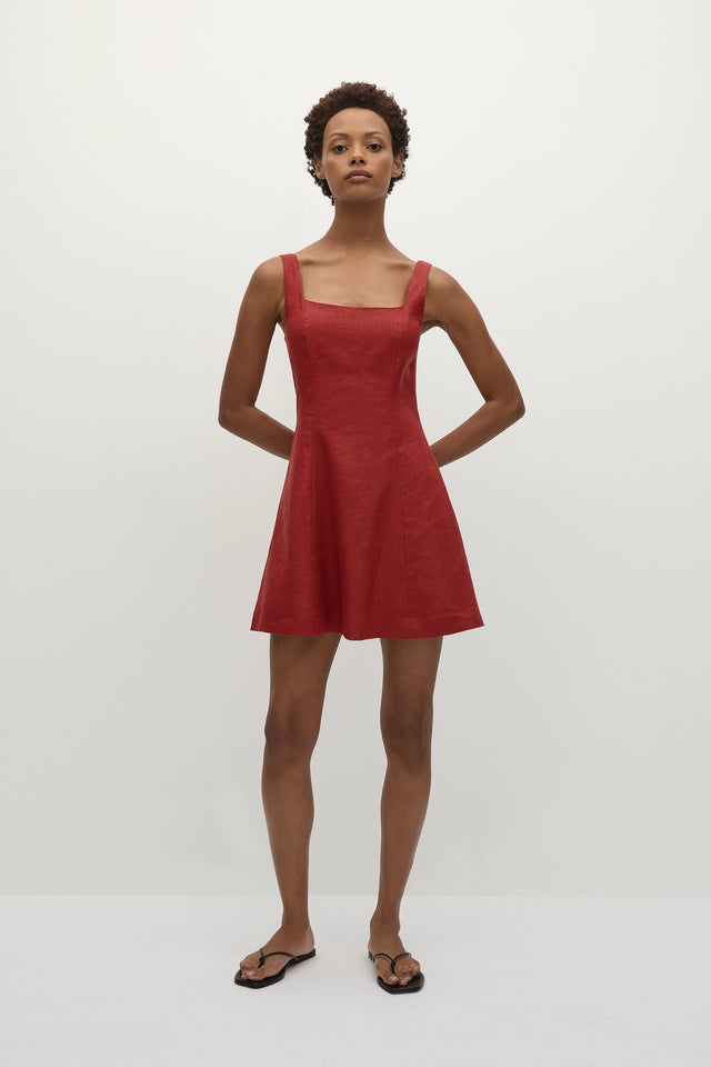 Felice Mini Dress Deep Red - Faithfull the Brand INT Felice Mini Dress Deep Red - Faithfull the Brand INT