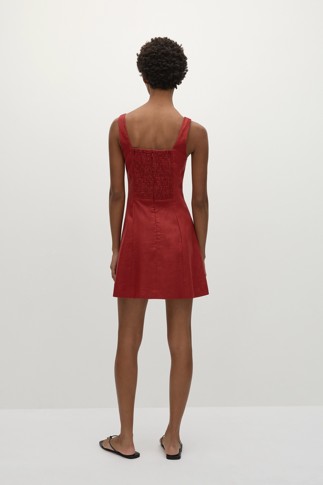 Faithfull | Women's Felice Mini Dress Deep Red - Final Sale | S Faithfull | Women's Felice Mini Dress Deep Red - Final Sale | S