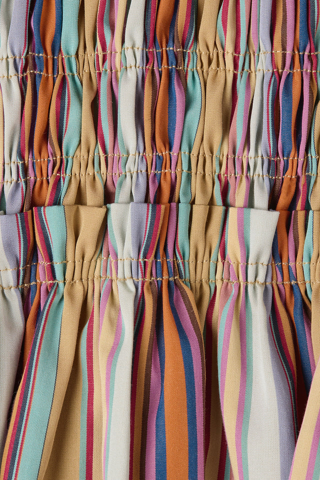 Palomar Mini Dress Agua Stripe Mustard