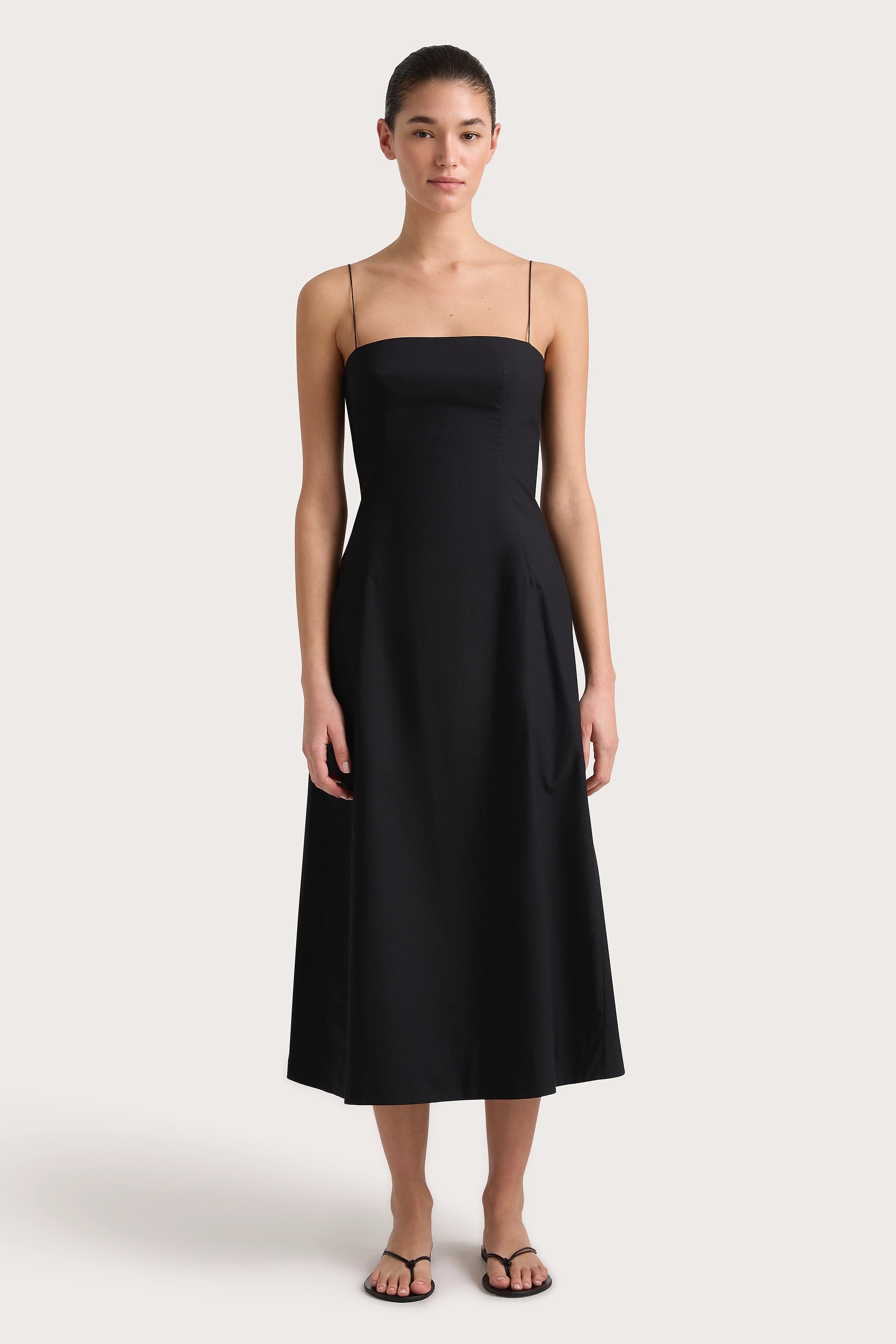 faithfull the brand black midi dress Faithfull the Brand Women's Ostano Cotton Midi-Dress - Black
