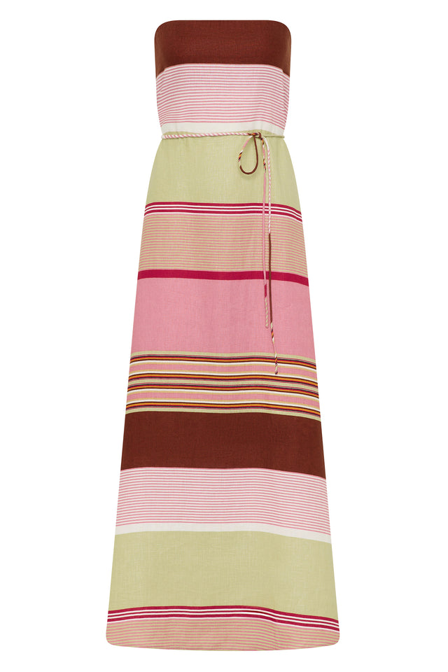 Yolina Maxi Dress Barragan Stripe Dusty Mauve