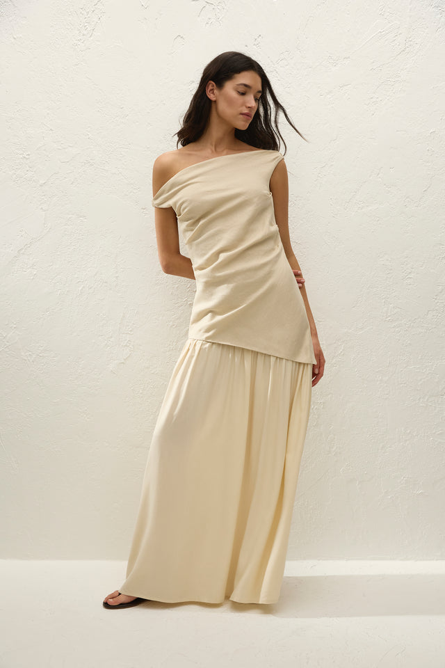 faithfull linen maxi dress Lydie Maxi Dress Coffee