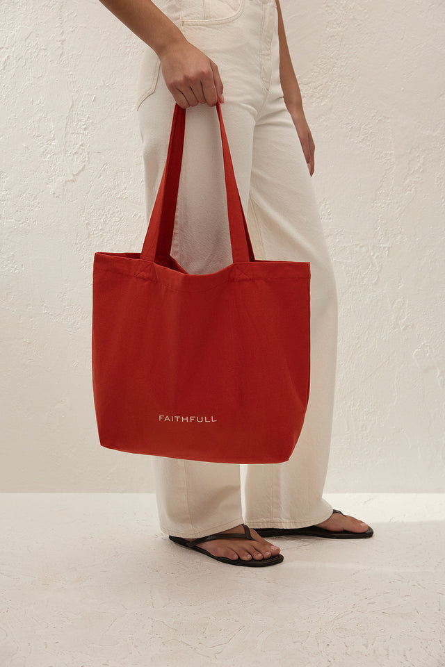 Canvas Tote Bag Dusty Tomato