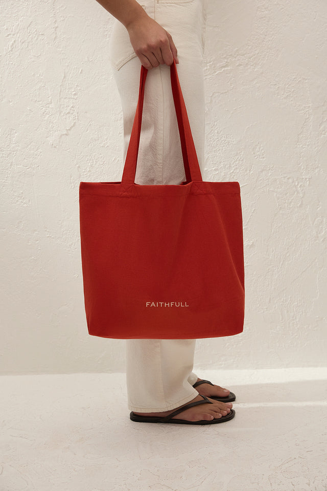 Canvas Tote Bag Dusty Tomato
