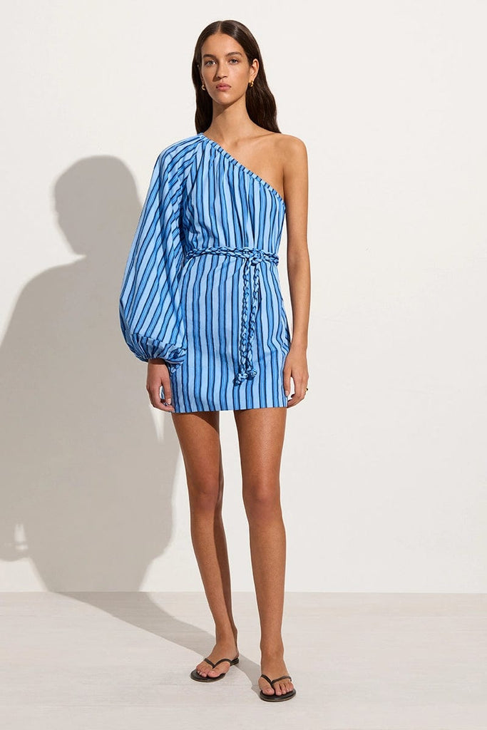 Calia Mini Dress Akaia Stripe Blue Faithfull the Brand