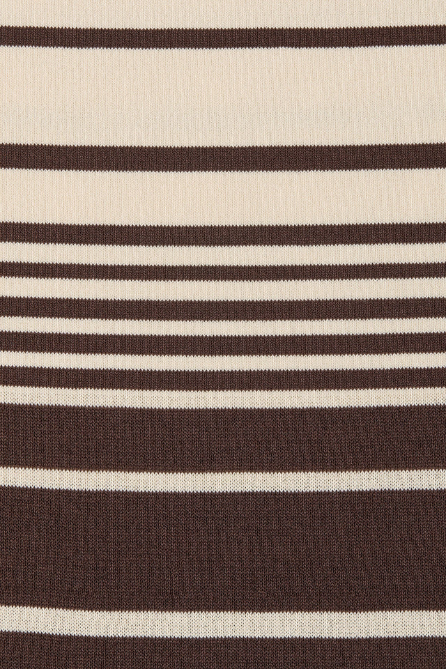 Casia Maxi Skirt Accordion Stripe Brown Beige - Final Sale