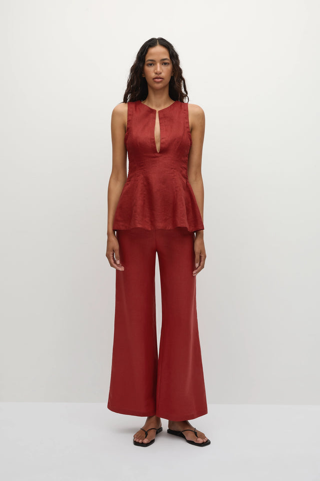 Syna Pant Deep Red