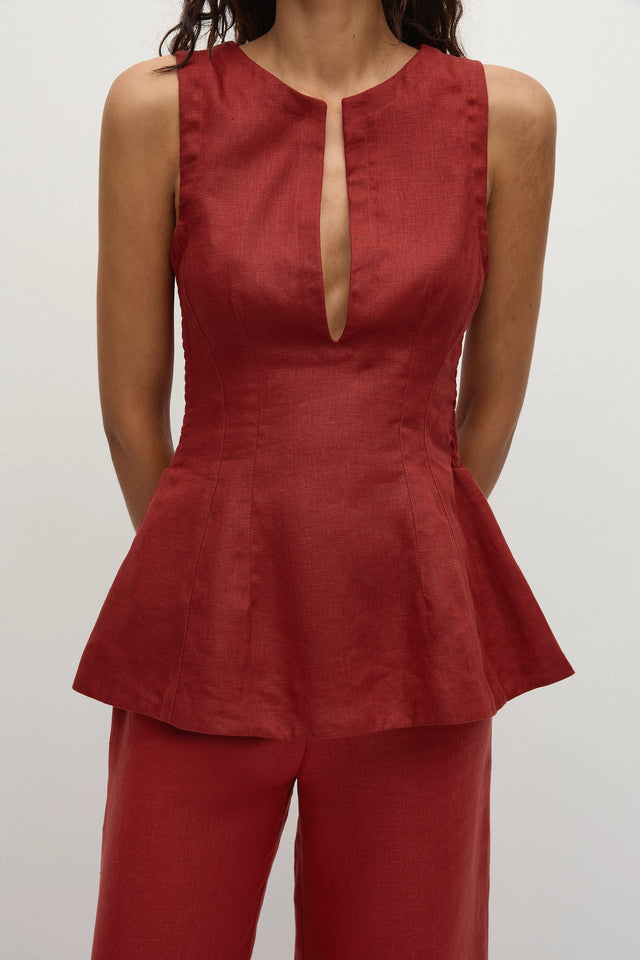 Melia Top Deep Red