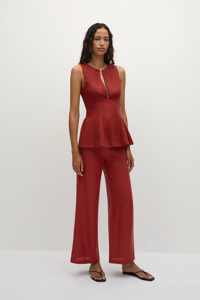 Melia Top Deep Red