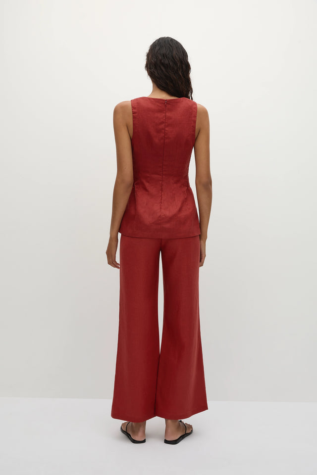 Melia Top Deep Red