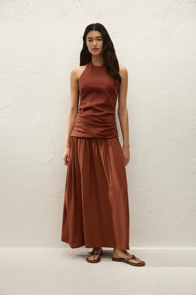Faithfull THE BRAND Tali Maxi Dress in Brown - size S Faithfull THE BRAND Tali Maxi Dress in Brown - size S