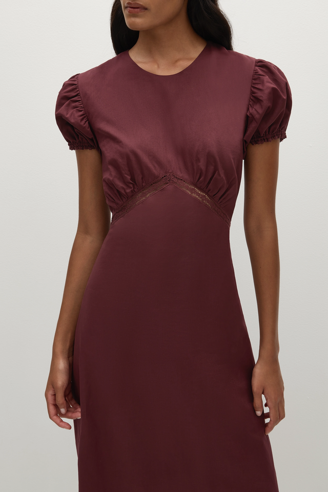 Dagny Midi Dress Bordeaux