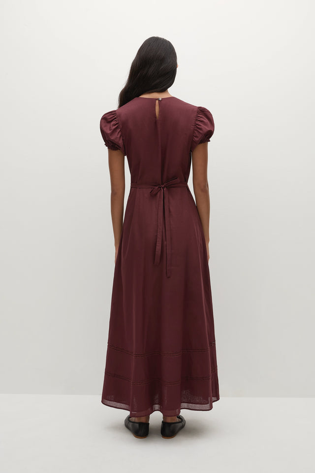 Dagny Midi Dress Bordeaux