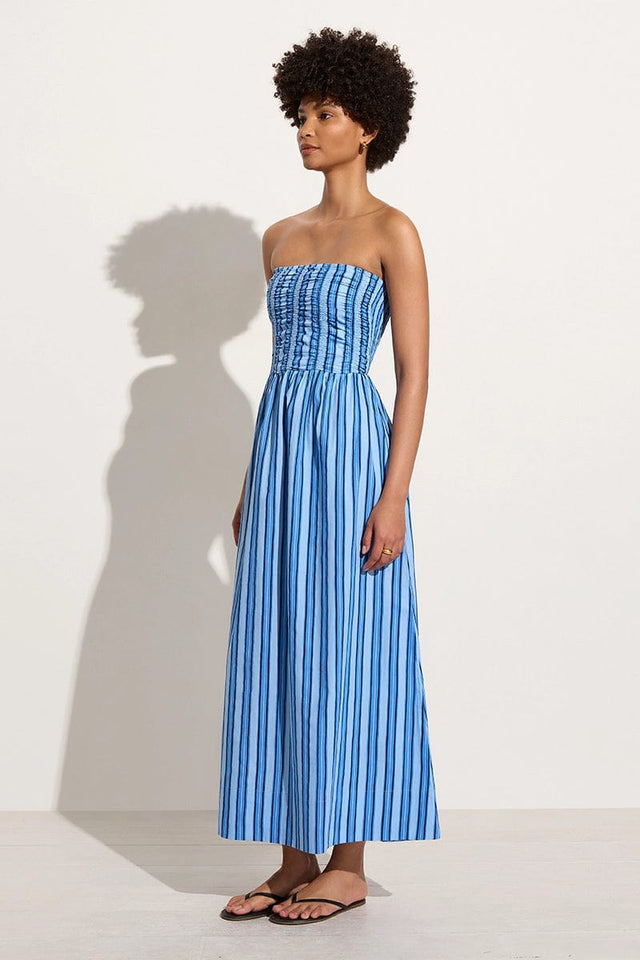 Dominquez Midi Dress Akaia Stripe Blue