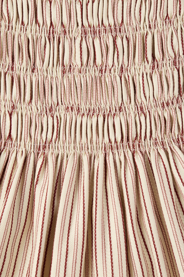 Noa Mini Dress Pinstripe Garnet Blush