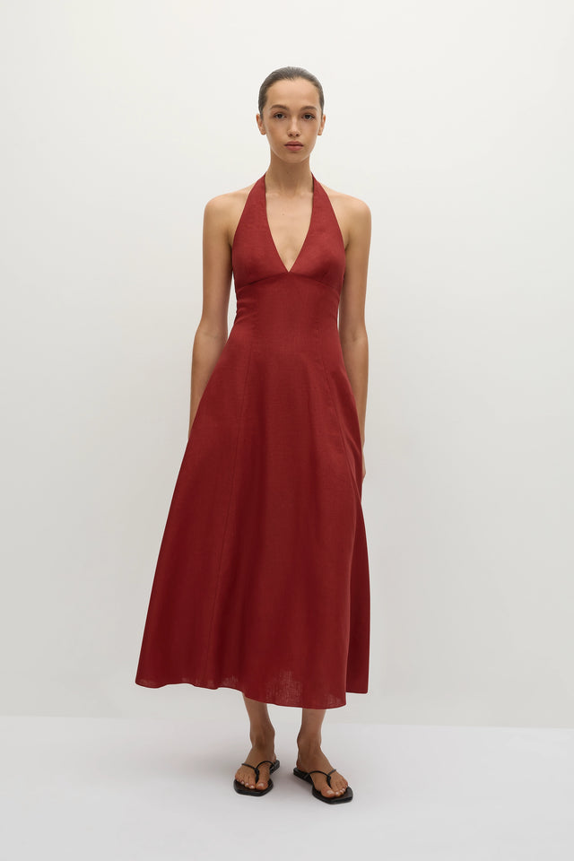 Marais Midi Dress Deep Red