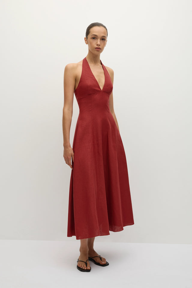 Marais Midi Dress Deep Red