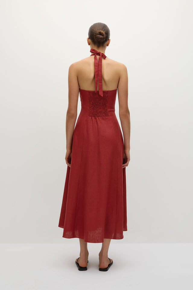 deep red dress Marais Midi Dress Deep Red