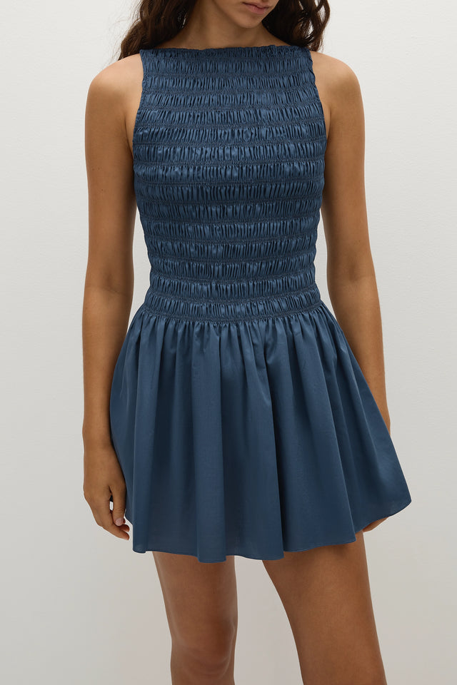 Noa Mini Dress Vintage Navy - Faithfull the Brand INT Noa Mini Dress Vintage Navy - Faithfull the Brand INT