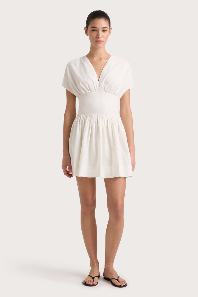 faithfull mini dress Faithfull the Brand Gabelli Mini Dress White Poplin
