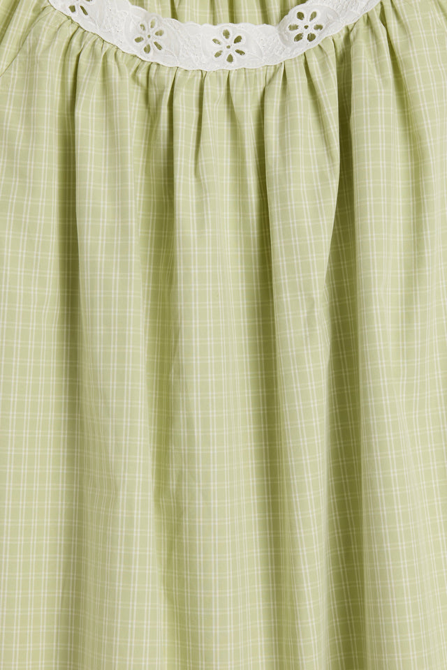 Arcadia Mini Dress Micro Check Pistachio