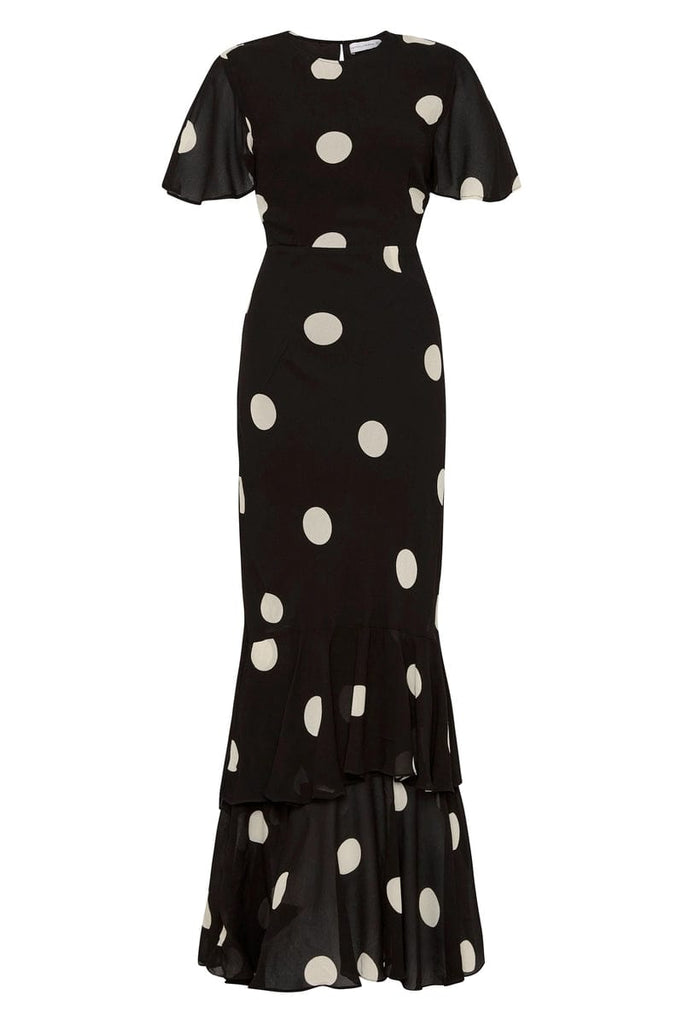 Esperanza Maxi Dress Veia Polka Dot Chocolate Faithfull the Brand