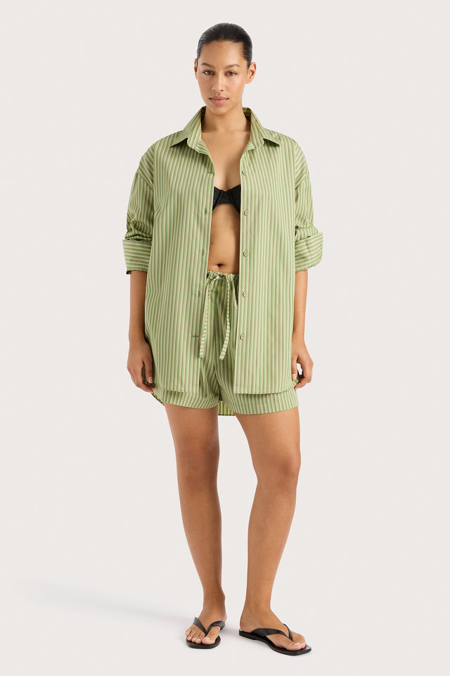 Freja Shirt Green Stripe