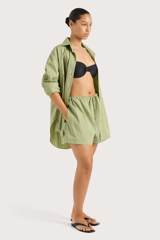 Freja Shorts Green Stripe