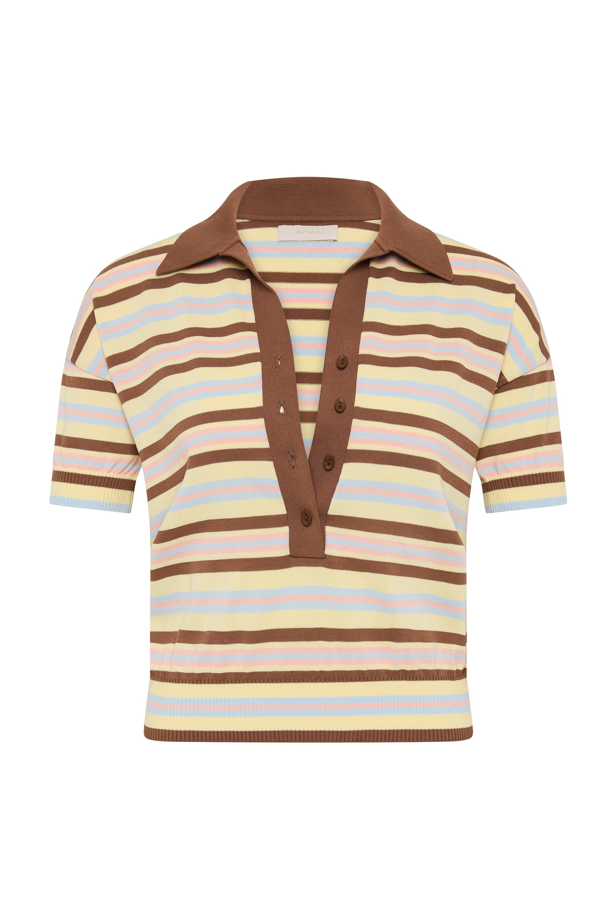 Sable Polo Shirt Breton Stripe Petal - Faithfull the Brand INT