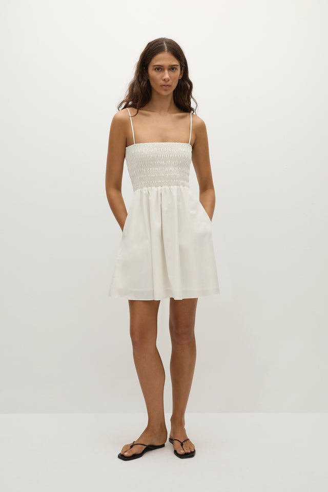 Jean Mini Dress White, XL / White Jean Mini Dress White, XL / White