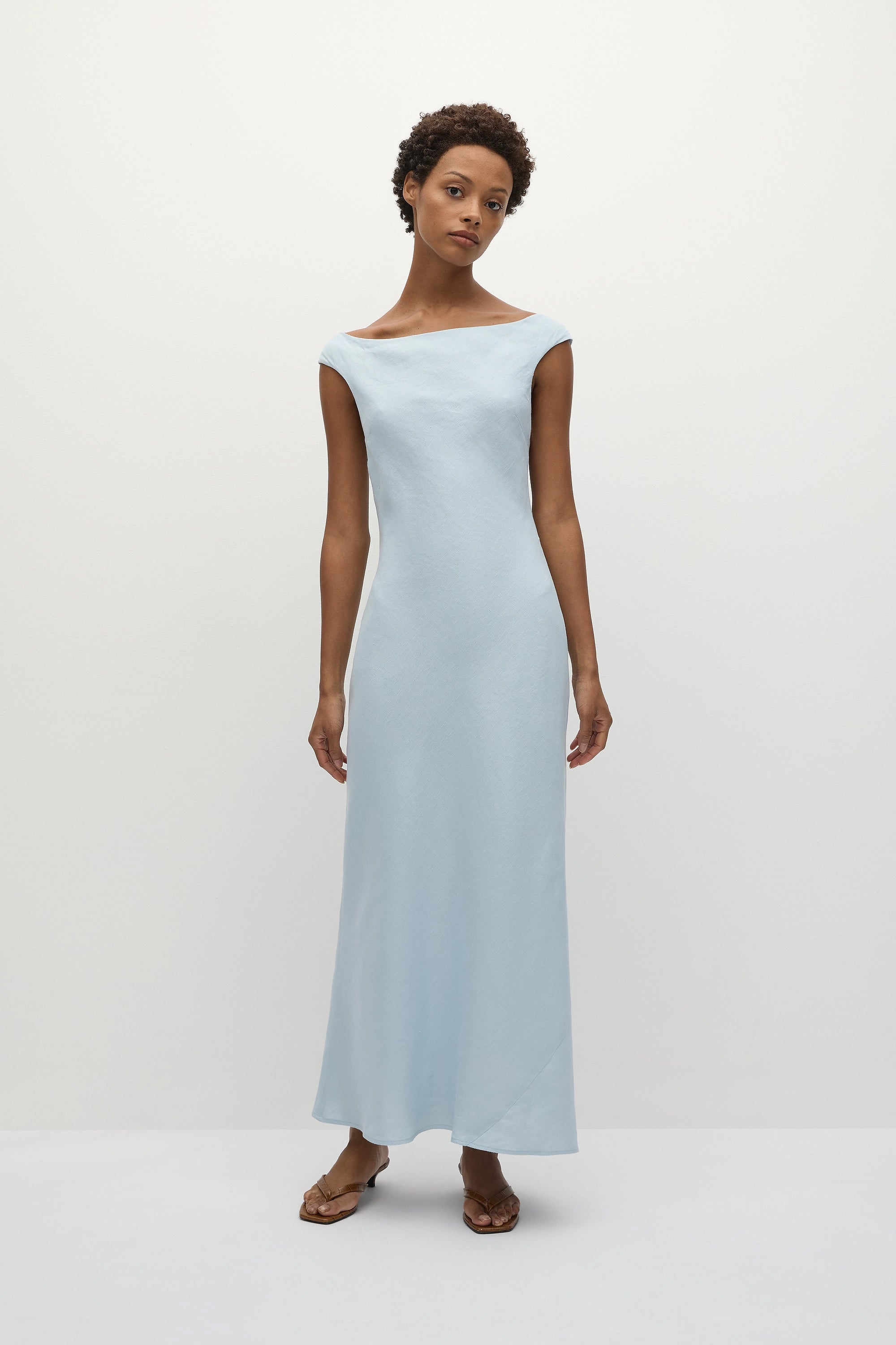 faithfull the brand Ilride Midi Dress Sky Blue | Clothing