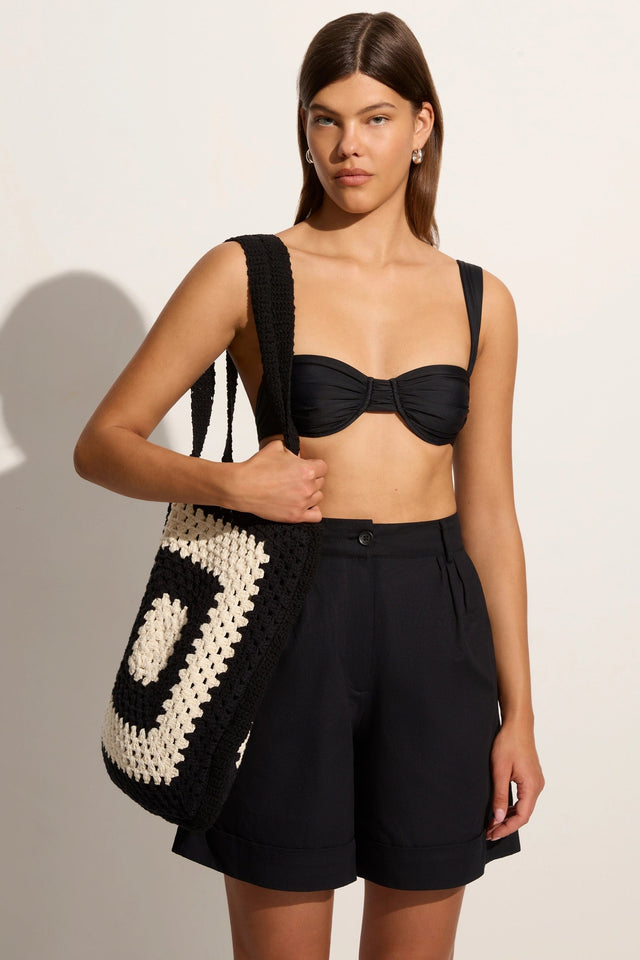 Ostia Crochet Bag Black/Off White