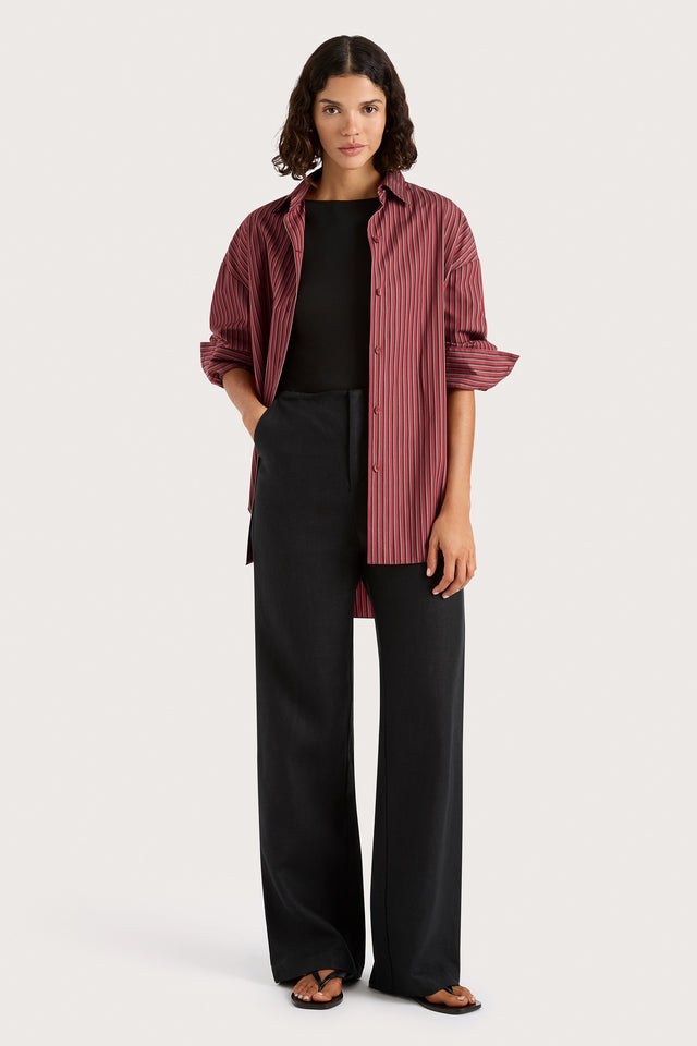 Freja Shirt Wine Stripe