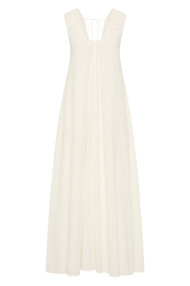 Juana Maxi Dress Valentina Broderie White