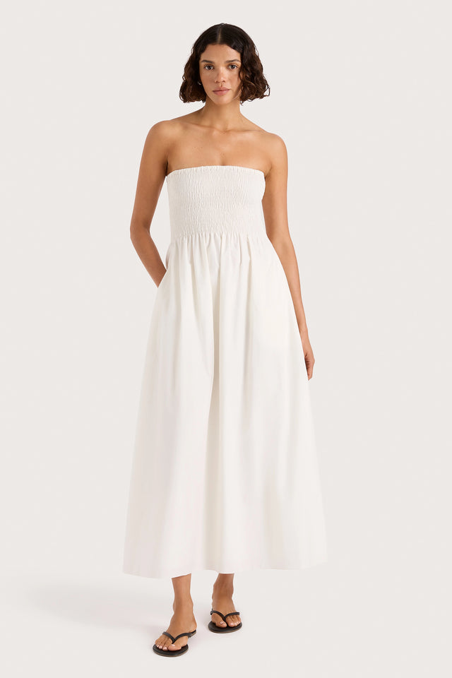 Jamie Midi Dress White