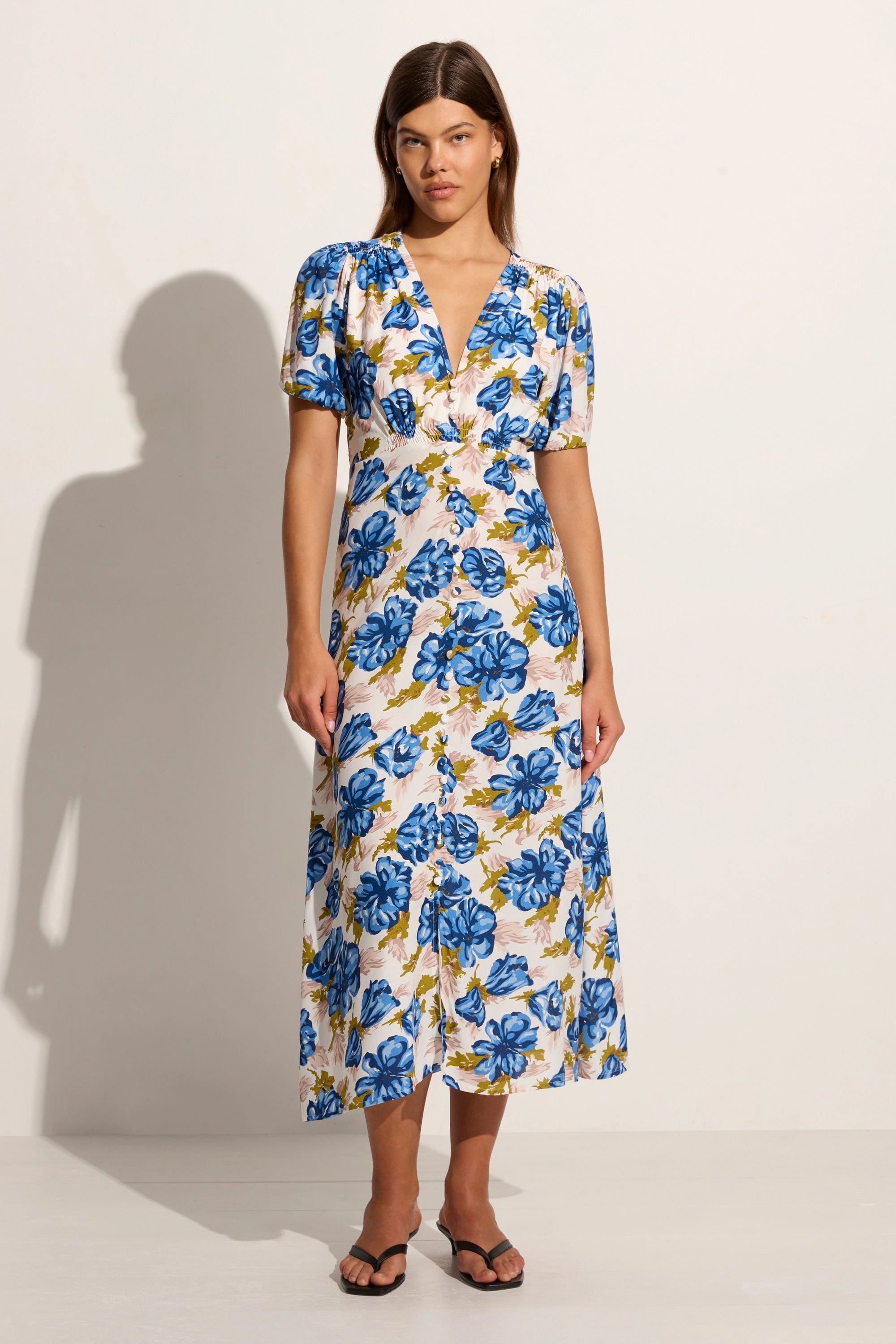 NWT Faithfull the Label Bellavista Midi Dress Careyes Floral Marigold deals Size Large