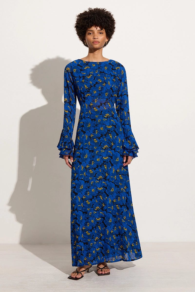 La Joya Maxi Dress El Limon Floral Blue Faithfull the Brand