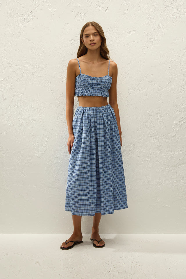 Agora Skirt Vintage Blue Check