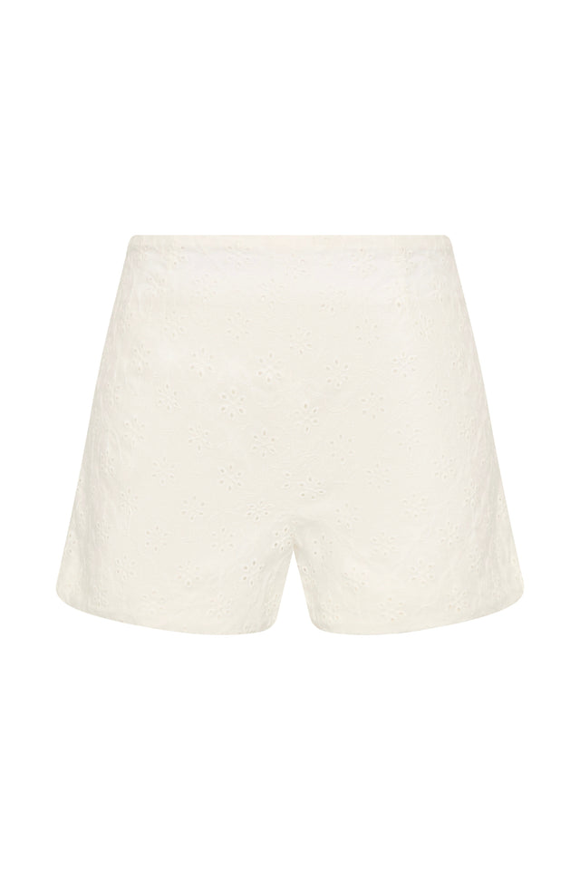 Olivia Short Valentina Broderie White