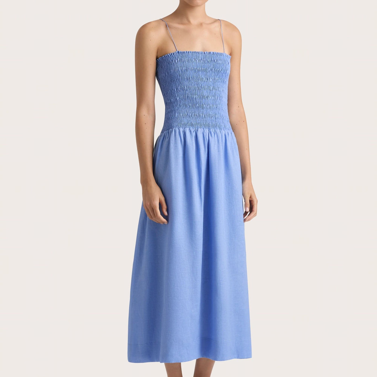 Geriba Midi Dress Mid Blue – Faithfull the Brand