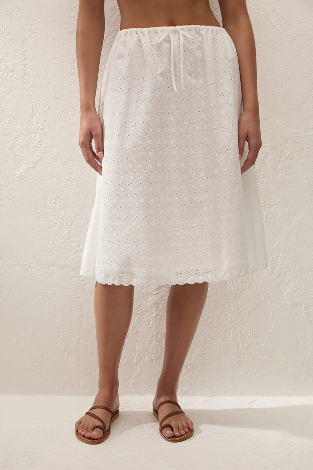 Santana Skirt Lucy Broderie White