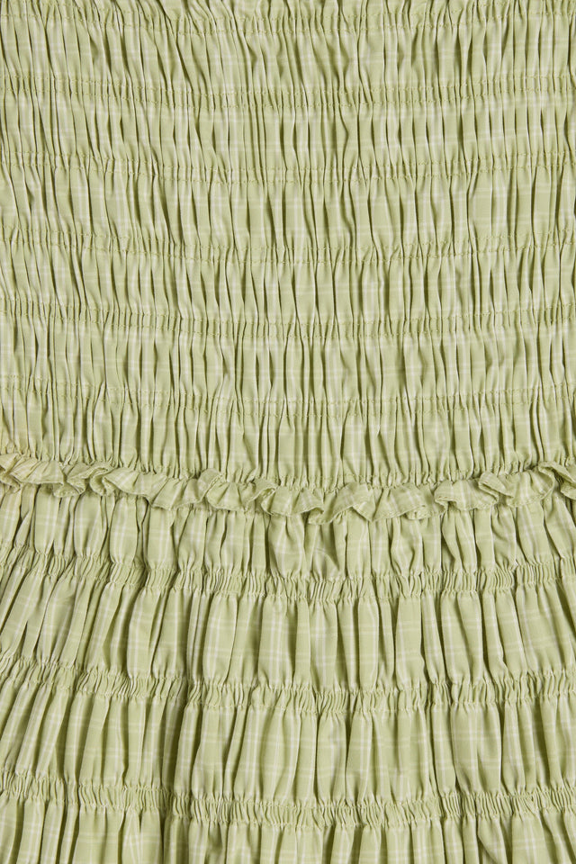 Catalina Midi Dress Micro Check Pistachio