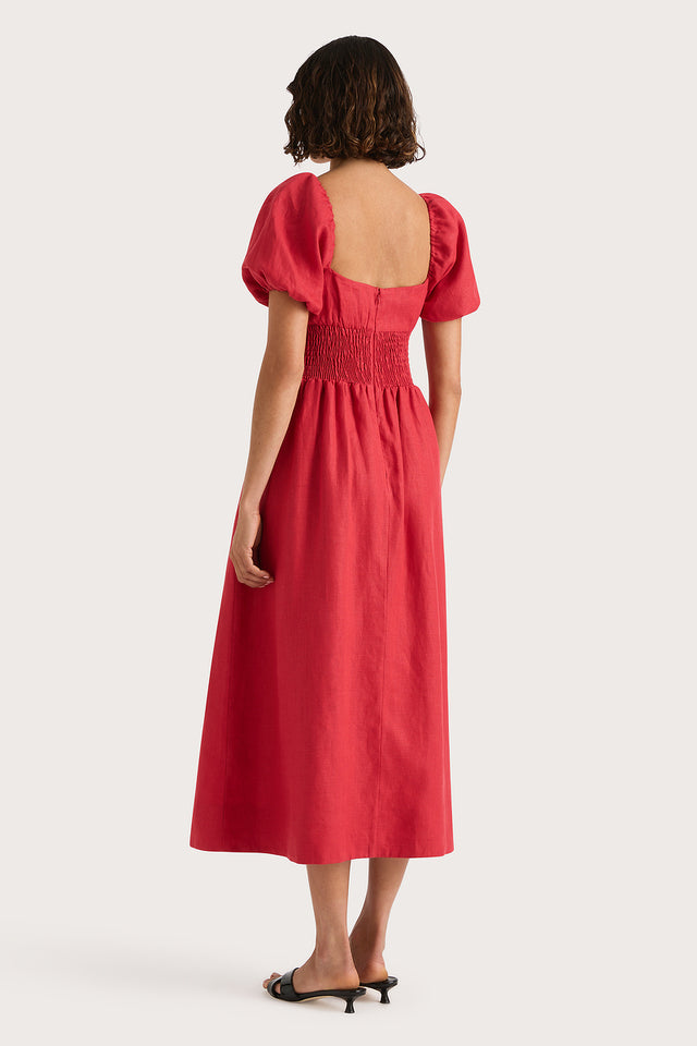 Dalia Midi Dress Red - Final Sale