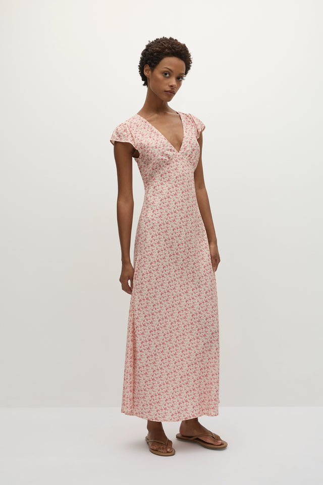 Faithfull | Women's Esson Midi Dress Sakura Floral - Final Sale | XS Faithfull | Women's Esson Midi Dress Sakura Floral - Final Sale | XS