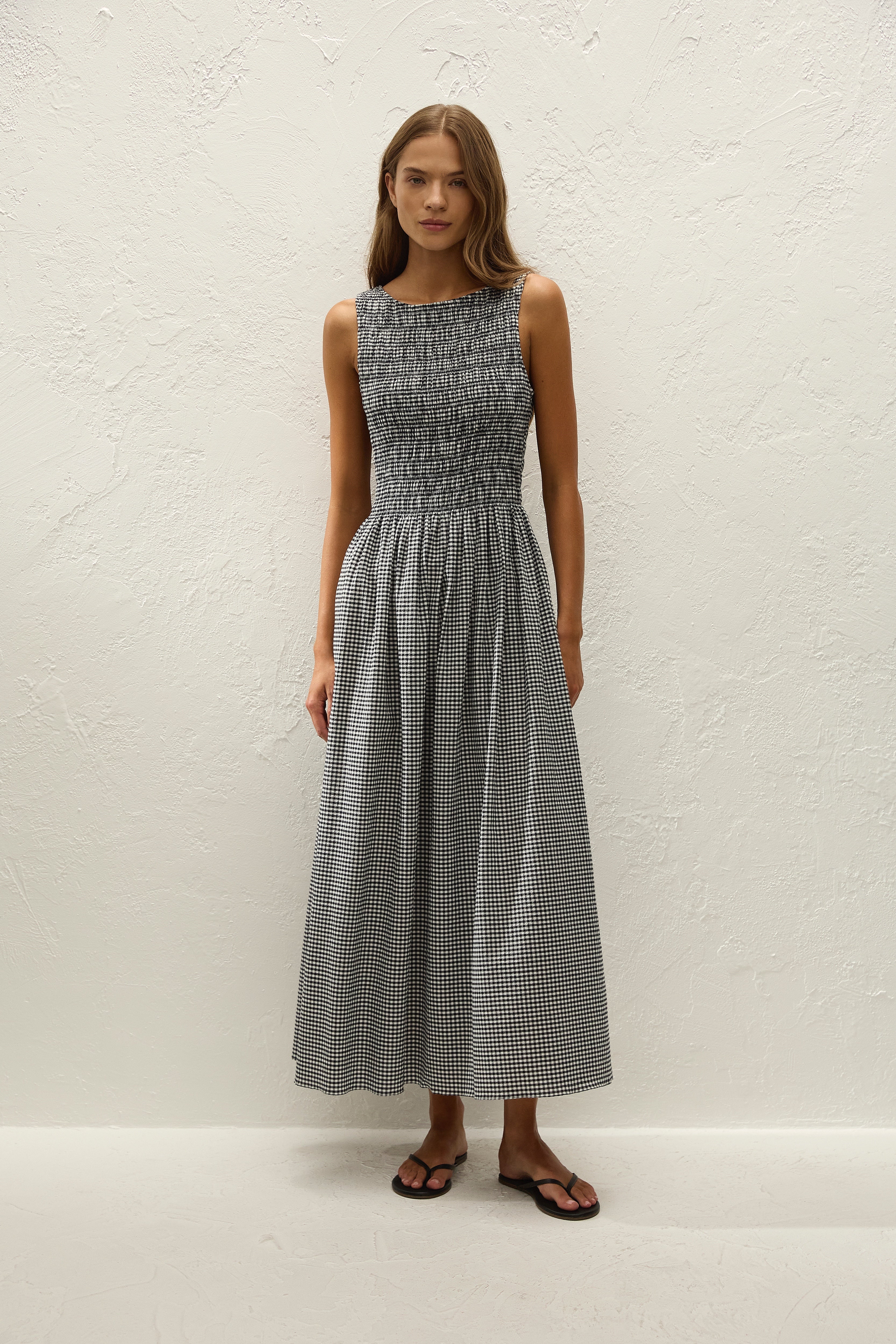 Carina Maxi Dress Cantinho Gingham Black - Faithfull the Brand INT