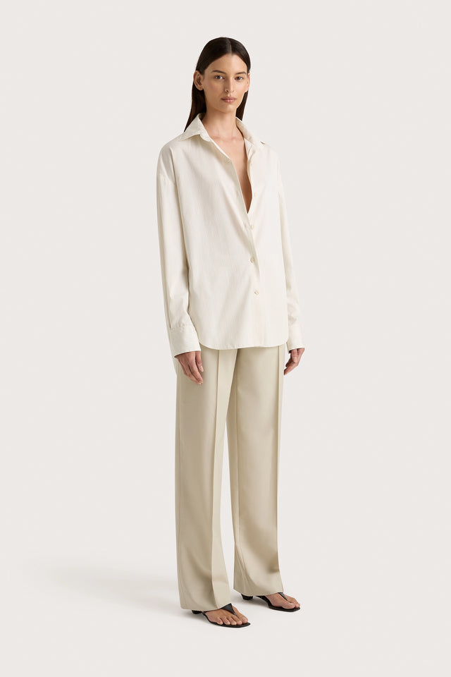 Freja Shirt Cream Pinstripe