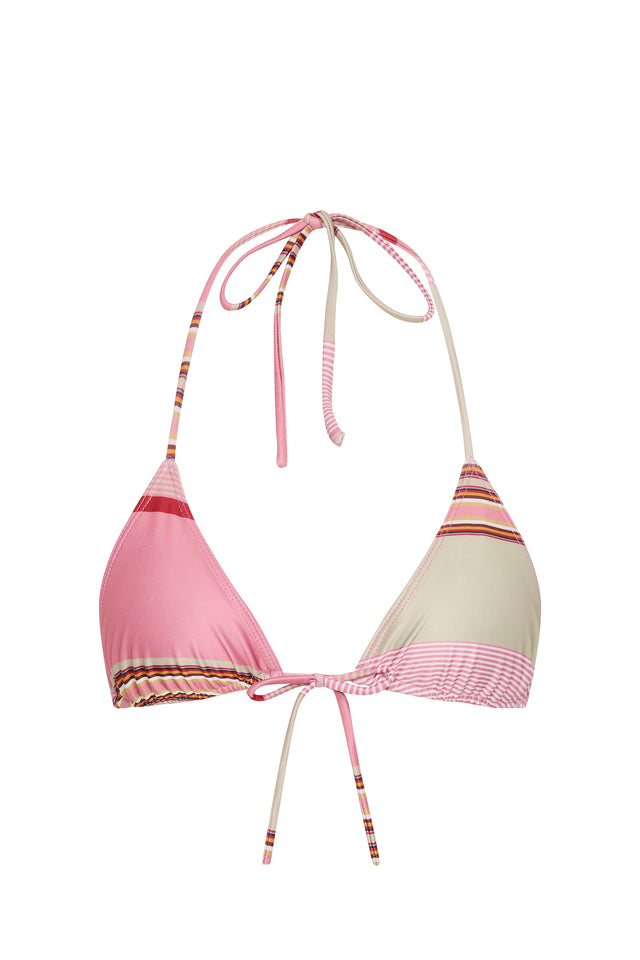 Arabella Bikini Top Barragan Stripe Dusty Mauve