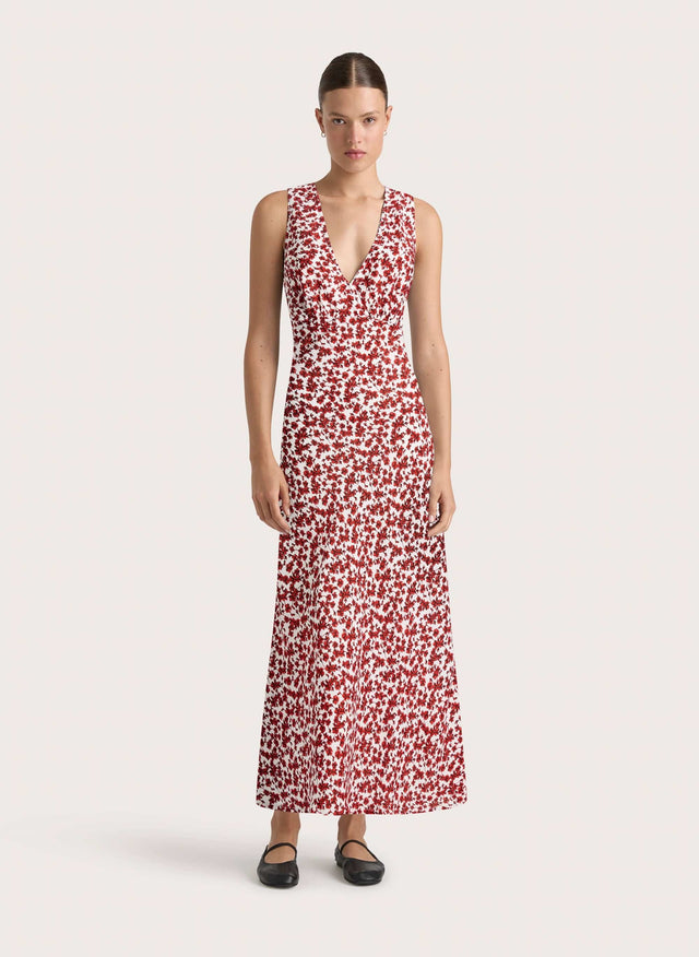 Jardin Midi Dress Leilani Red - Final Sale Faithfull the Brand Jardin Midi Dress Leilani Red - Final Sale Faithfull the Brand